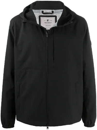 Woolrich Lightweight Hooded Jacket In Black