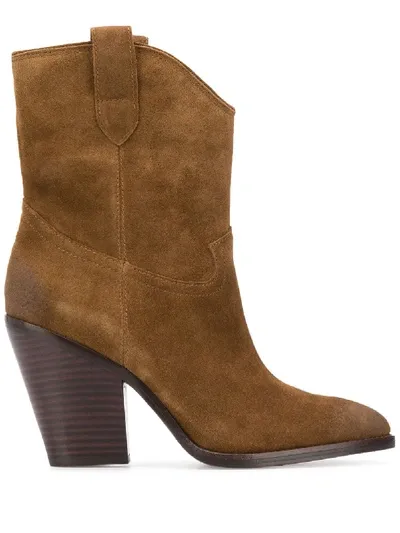 Ash Elvis Mid-calf Suede Boots In Brown