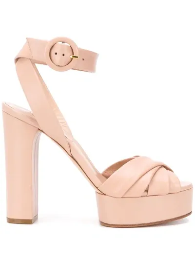 Casadei Open Toe Platform Sandals In Pink