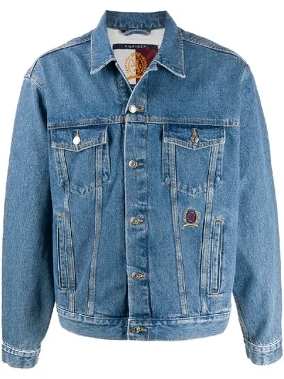 Tommy Hilfiger Rear Logo Denim Jacket In Blue