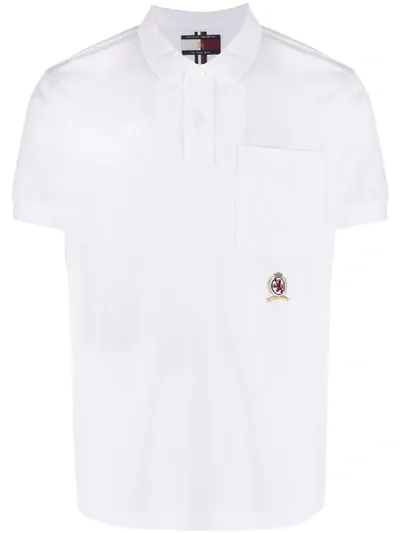 Tommy Hilfiger Logo Patch Polo Shirt In White