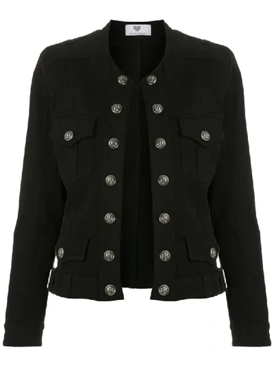 Andrea Bogosian Rosangela Button-embellished Denim Jacket In Black