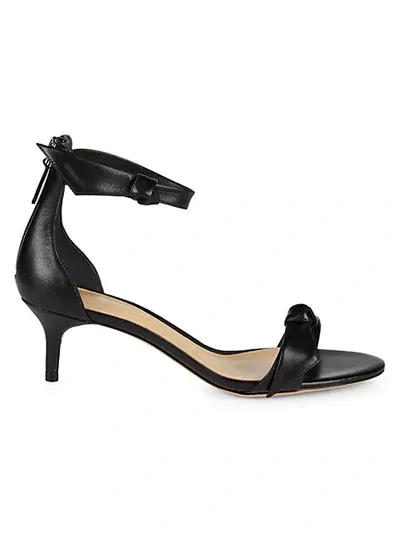 Alexandre Birman Clarita Bow Leather Sandals In Black