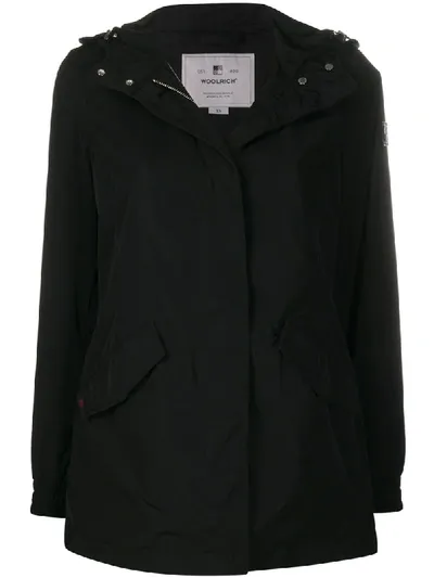 Woolrich Concealed Zip Jacket In Black