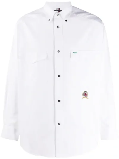 Tommy Hilfiger Hemd Mit Logo-patch In White