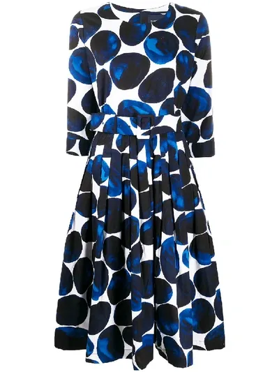 Samantha Sung Florence Pebble Print Dress In Blue