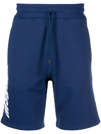 Msgm Logo-print Drawstring Track Pants In Blue