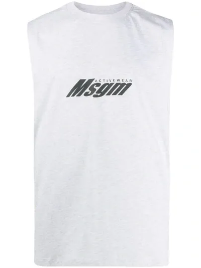 Msgm Sleeveless Performance Vest In Grey