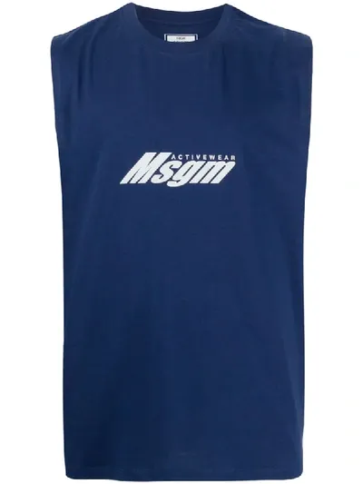 Msgm Performance Vest Top In Blue