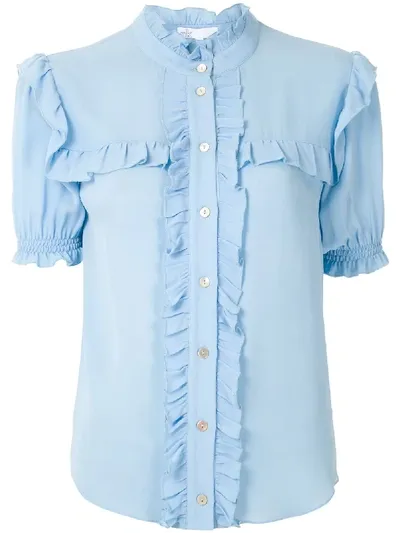 Nk Ruffle Trim Blouse In Blue