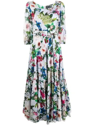 Samantha Sung Anna Floral Print Dress In Blue