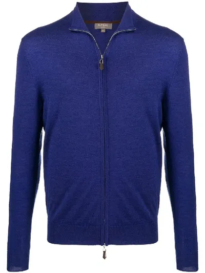 N•peal Fine Knit Zipped Sweatshirt In Blue