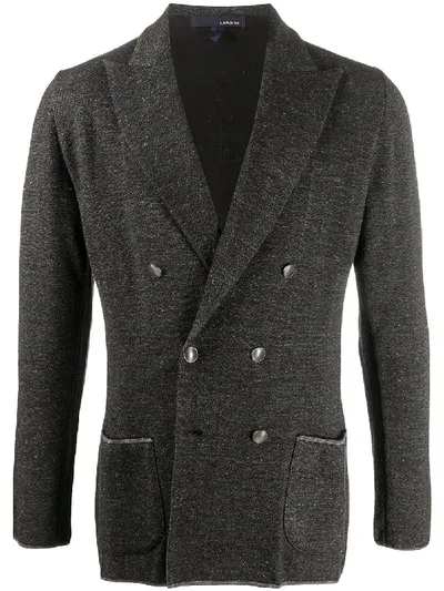 Lardini Double-breasted Patch Pockets Blazer In Black