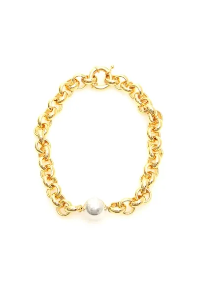 Timeless Pearly Chain Necklace In Gold,silver