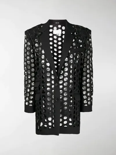 Maison Margiela Perforated Single-breasted Blazer In Black