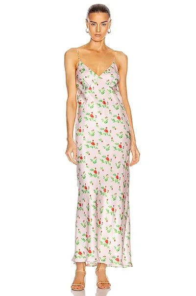 Bernadette June Floral Silk-satin Slip Dress In White