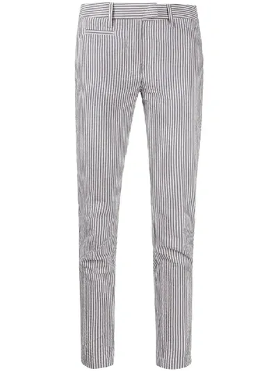 Dondup Striped Slim-fit Trousers In Blue