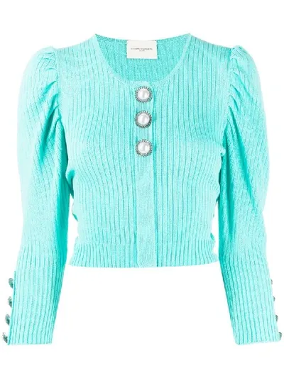 Giuseppe Di Morabito Cropped Puff-shoulder Jumper In Green