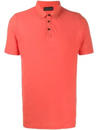 Roberto Collina Short Sleeved Polo Shirt In Red