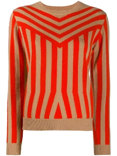 Chinti & Parker Optical Stripe Jumper In Red