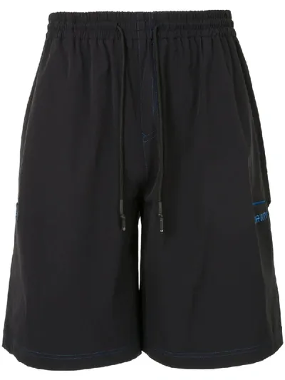 Off Duty Logo Drawstring Shorts In Black