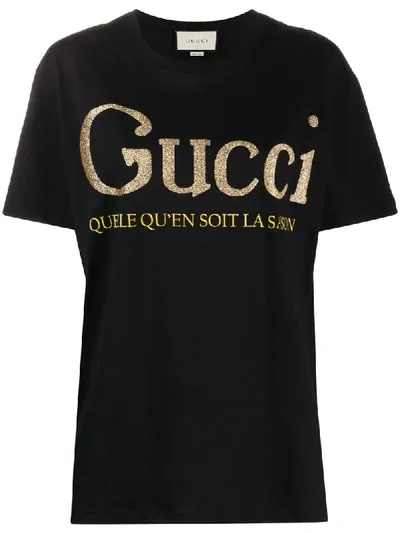 Gucci Logo-print T-shirt In Black