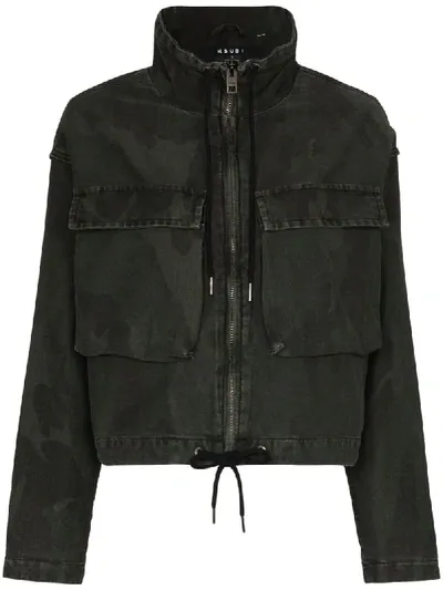 Ksubi Equaliser Funnel Neck Jacket Camo In Black