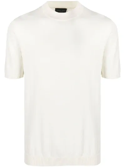 Roberto Collina Short Sleeve T-shirt In Neutrals