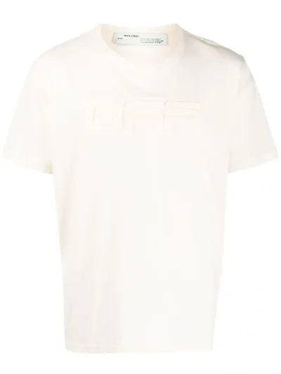 Off-white Textured Logo Short-sleeve T-shirt In Neutrals