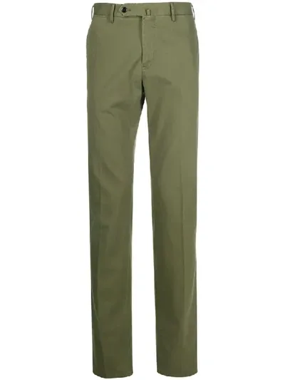 Pt01 Straight Leg Chinos In Green