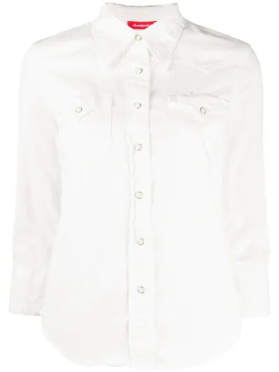 Denimist 3/4 Sleeve Denim Shirt In White