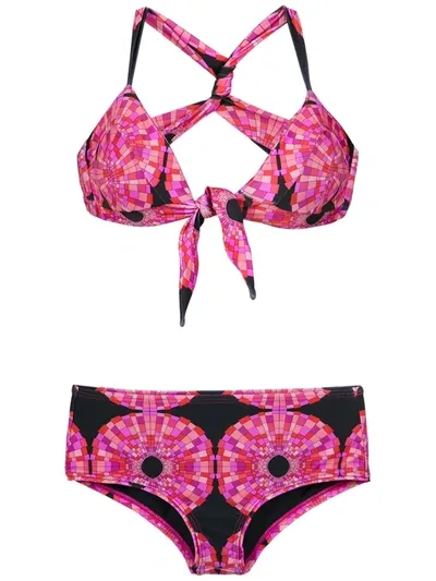 Amir Slama Printed Bikini Set In Pink