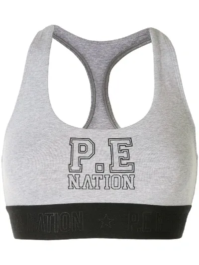 P.e Nation Master Point Sports Bra In Grey