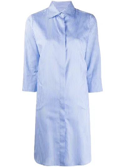 Alberto Biani Oversized Striped Shirt In Blue