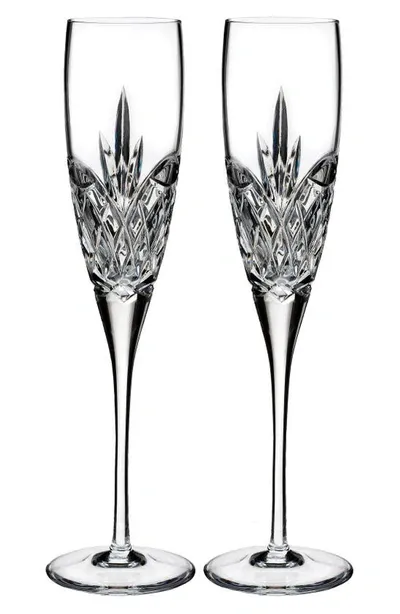 Waterford True Love Crystal-glass Champagne Flutes Set Of Two In Clear