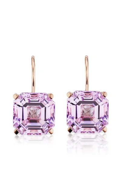 Jane Taylor Twinkle Twinkle 14k Rose Gold Amethyst Earrings In Purple