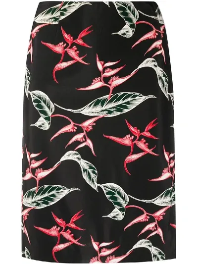 Dondup All-over Print Skirt In Black