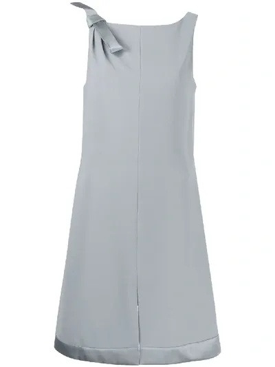 Emporio Armani Shoulder Bow Shift Dress In Grey