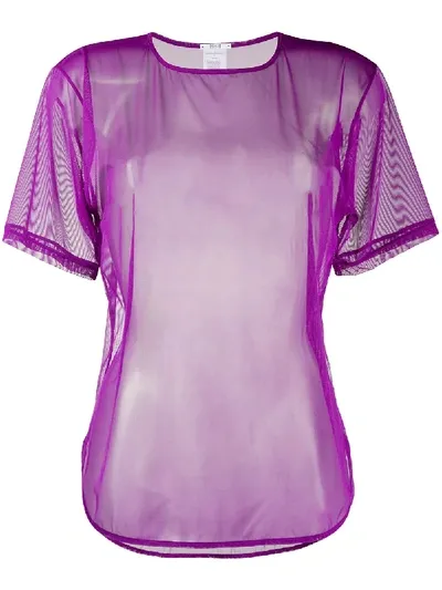 Wolford Tulle Round-neck T-shirt In Purple