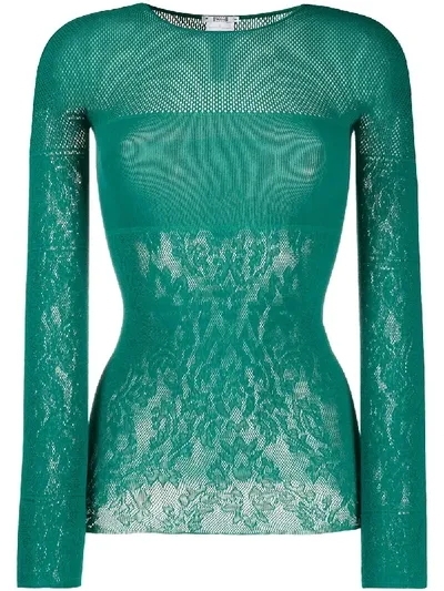 Wolford Alexa Contrasting Panel Jumper In Green