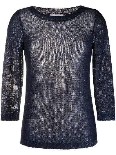 Snobby Sheep Sequin-embellished Top In Blue