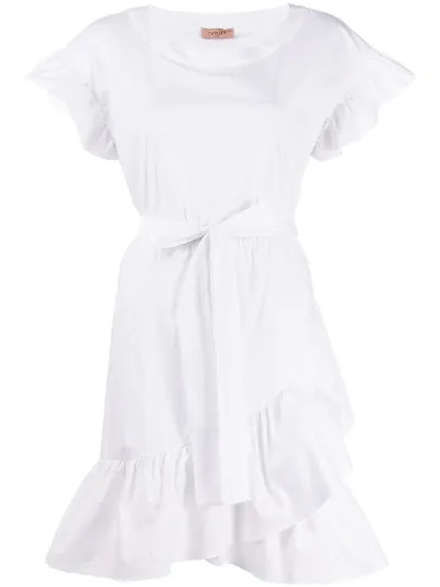 Twinset Ruffle-trimmed Dress In White