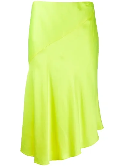 Helmut Lang Frilled Hem Skirt In Yellow