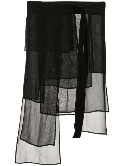 Symetria Silk Tile Wrap Skirt In Black