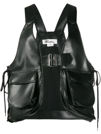 Comme Des Garçons Faux-leather Harness Vest In Black