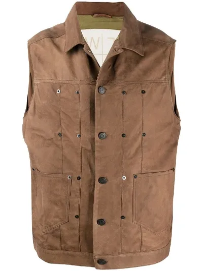 Giorgio Brato Rivet Detailed Vest In Brown