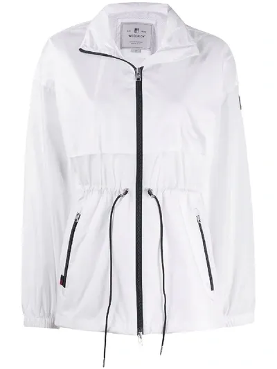 Woolrich Drawstring Parka Coat In White