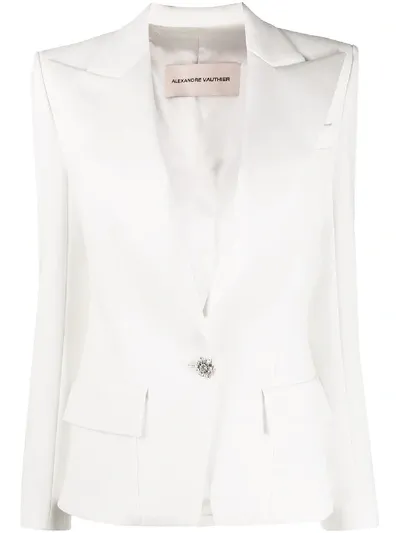 Alexandre Vauthier Fitted Long Sleeve Blazer In White