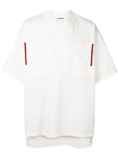 Jil Sander T-shirt Mit Patches In White