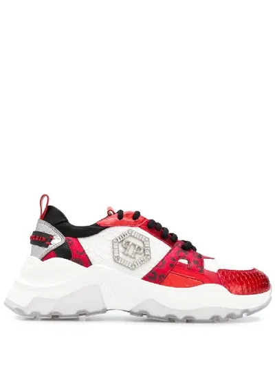 Philipp Plein Color-block Runner Sneakers In White